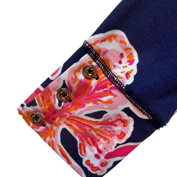Lilly Pulitzer Sophie Dress Size XS Starfish Floral Navy Pink Preppy Resort - Picture 11 of 12